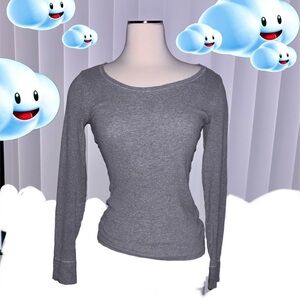 Faded Glory Women’s Gray Long Sleeve Top Size Small Glitter Detailing Sparkling